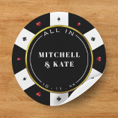 Poker Chip Bruiloft Ronde Sticker