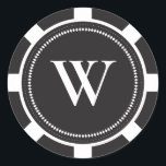 Poker Chip Bruiloft Stickers - Zwart<br><div class="desc">Elegant en hedendaags casino vormden het trouwontwerp rood,  zwart en wit van Shelby Allison. Klik op de link Casino Wedding Collectie om overeenkomende objecten met uitzichten,  zoals uitnodigingen,  rsvp-kaarten,  gunsten,  stickers en nog veel meer aan te passen.</div>