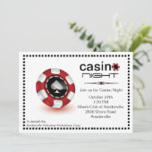 Poker Chip Casino Party Invitation Kaart (Staand voorkant)