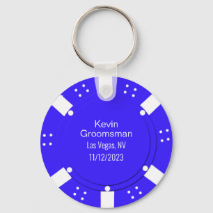Poker Chip Casino Thed Wedding Favor Sleutelhanger