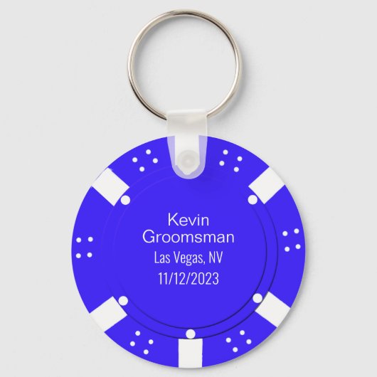Poker Chip Casino Thed Wedding Favor Sleutelhanger (Voorkant)