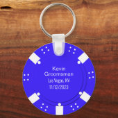 Poker Chip Casino Thed Wedding Favor Sleutelhanger (Voorkant)