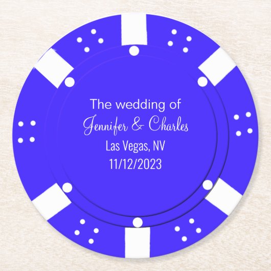 Poker Chip Casino Thed Wedding Onderzetter (Voorkant)
