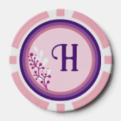 Poker Chip - Floral Uw initiaal toevoegen - (Voorkant)