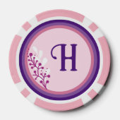 Poker Chip - Floral Uw initiaal toevoegen - (Achterkant)
