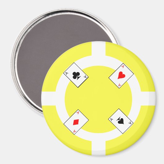 Poker Chip - Geel Magneet (Voorkant / Achterkant)