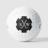 Poker Chip Golf Theme Monogrammed Golf Balls Golfballen (Voorkant)