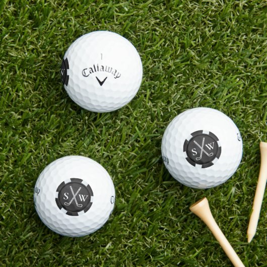Poker Chip Golf Theme Monogrammed Golf Balls Golfballen (Insitu Gras)