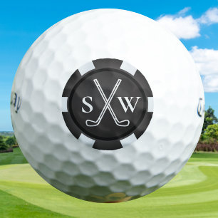 Poker Chip Golf Theme Monogrammed Golf Balls Golfballen