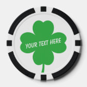 Poker chip golfbal marker met Lucky Clover logo (Voorkant)