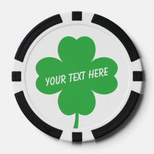 Poker chip golfbal marker met Lucky Clover logo