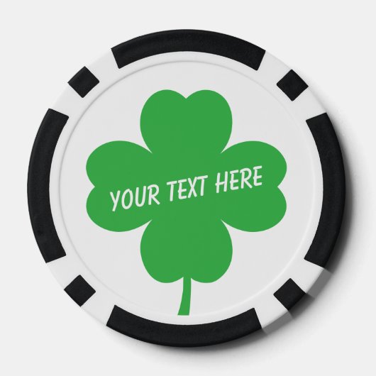 Poker chip golfbal marker met Lucky Clover logo (Achterkant)