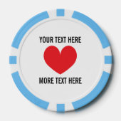 Poker chip golfbal marker met rood hart logo (Voorkant)