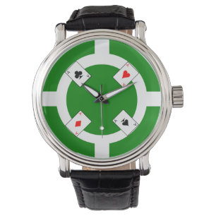 Poker Chip - Green Horloge