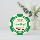 Poker Chip Green Off-White casino, avond-zaterdag Kaart (Staand voorkant)
