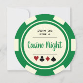 Poker Chip Green Off-White casino, avond-zaterdag Kaart (Voorkant)
