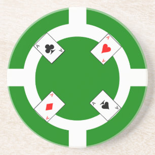 Poker Chip - Green Zandsteen Onderzetter