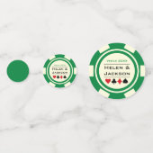 Poker Chip Groene Off-White Las Vegas Bruiloft Confetti (Voorkanten)