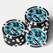 Poker Chip Heet Blauw Zwart abstract Digitalart G2 (Opstapeling)