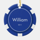 Poker Chip-kerstversiering Keramisch Ornament (Voorkant)