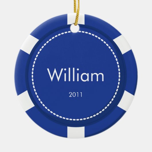 Poker Chip-kerstversiering Keramisch Ornament (Voorkant)