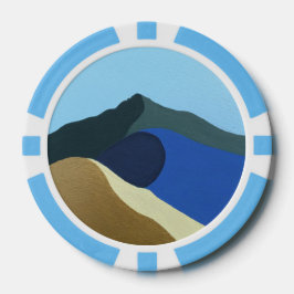Poker Chip Kleuren van Mt Tamalpais Schilderij Ont