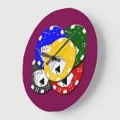 Poker Chip  Large Clock Grote Klok (Hoek)