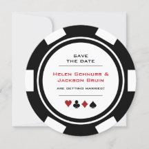 Poker Chip Las Vegas Casino Wedding Save the Date