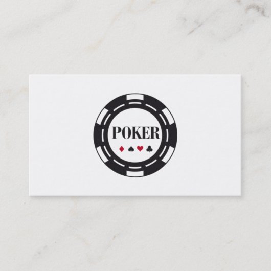 Poker Chip Magic Card Trick Entertainment Visitekaartje (Voorkant)