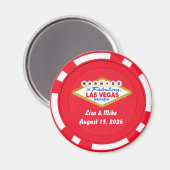 Poker Chip Magneet Getrouwd in Las Vegas (Voorkant / Achterkant)