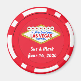 Poker Chip Magneet Getrouwd in Las Vegas