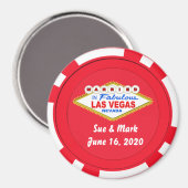 Poker Chip Magnet getrouwd in Las Vegas (Voorkant / Achterkant)