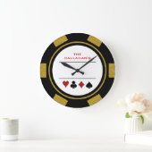 Poker Chip Man Cave Black en Gold Grote Klok (Huis)