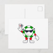 Poker chip met Poker cards Briefkaart (Voorkant / Achterkant)