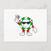 Poker chip met Poker cards Briefkaart (Voorkant)