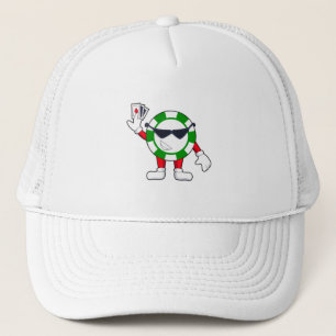 Poker chip met Poker cards Trucker Pet