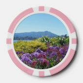 Poker Chip Mt Tamalpais Paarse Bloemen (Voorkant)