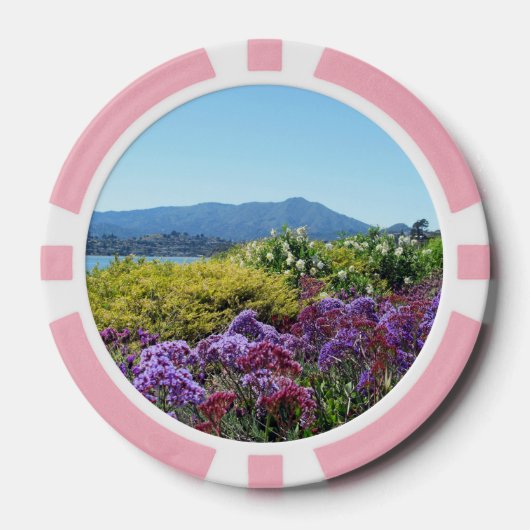 Poker Chip Mt Tamalpais Paarse Bloemen (Voorkant)