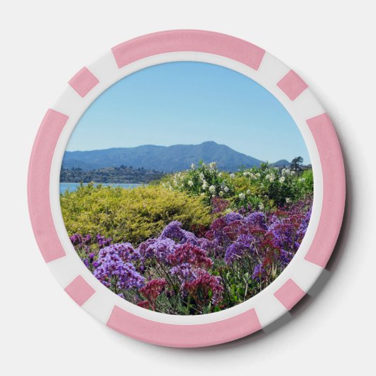 Poker Chip Mt Tamalpais Paarse Bloemen (Achterkant)