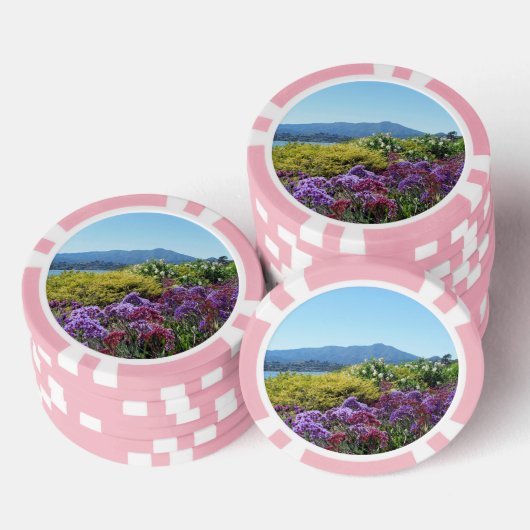 Poker Chip Mt Tamalpais Paarse Bloemen (Opstapeling)