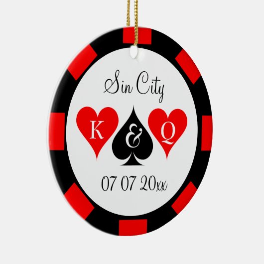 Poker chip munt ornament voor Sin City bruiloft (Rechts)