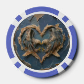Poker Chip Paper Cut Eagle Two Souls One Heart (Achterkant)