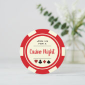 Poker Chip Red Off-White casino gisteravond Kaart (Staand voorkant)