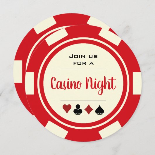 Poker Chip Red Off-White casino gisteravond Kaart (Voorkant / Achterkant)
