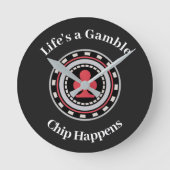 Poker Chip Ronde Klok (Voorkant)