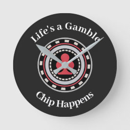 Poker Chip Ronde Klok