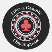Poker Chip Ronde Sticker (Voorkant)
