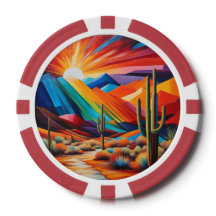 Poker Chip Set van Arizona Abstracte zonsondergang