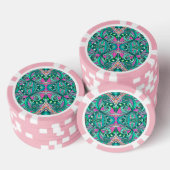 Poker Chip Tekening Bloemen (Opstapeling)