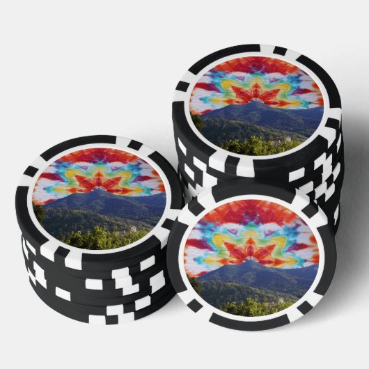 Poker Chip Tie Dye Mt Tamalpais Sky Design (Opstapeling)